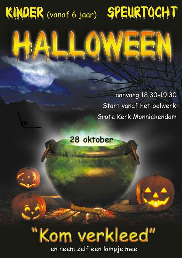 Poster van een eerdere Halloween spooktocht in Monnickendam (1)